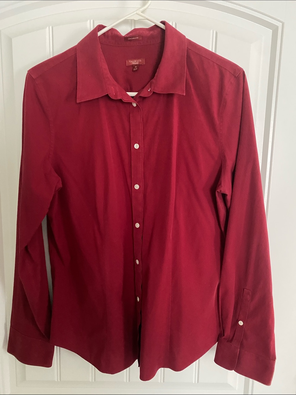 Talbots women's Button-Down Dress Shirt in Wine Red